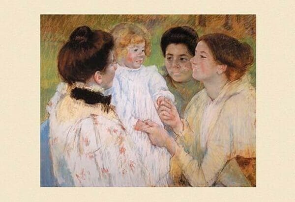 Women Admiring a Child by Mary Cassatt - Art Print