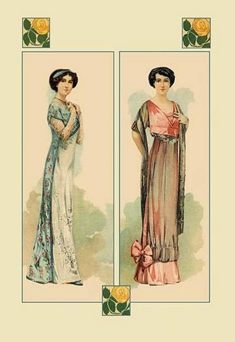 Women Posing in Their New Dresses - Art Print