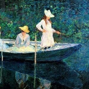 Women fishing by Claude Monet - Art Print