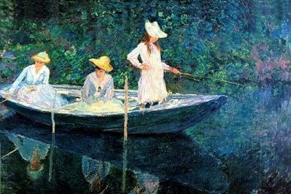 Women fishing by Claude Monet - Art Print