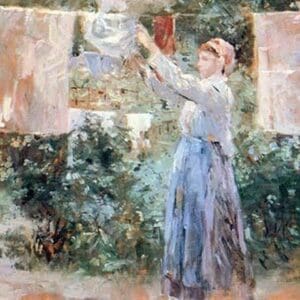 Women hang out Laundry to Dry by Berthe Morisot - Art Print