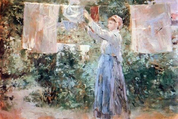 Women hang out Laundry to Dry by Berthe Morisot - Art Print