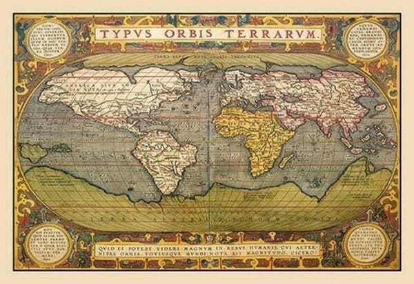 World Map by A. Ortelius - Art Print