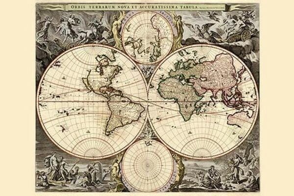 World Map by Nicolao Visscher - Art Print