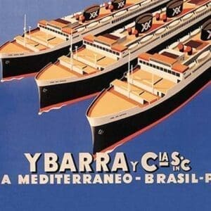 Ybarra and Company Mediterranean-Brazil-Plata Cruise Line by Flos - Art Print